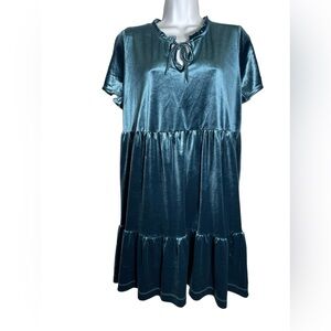 LC Lauren Conrad dress size large Velvet Blue shift dress BEAUTIFUL! 🩵🩵‎
